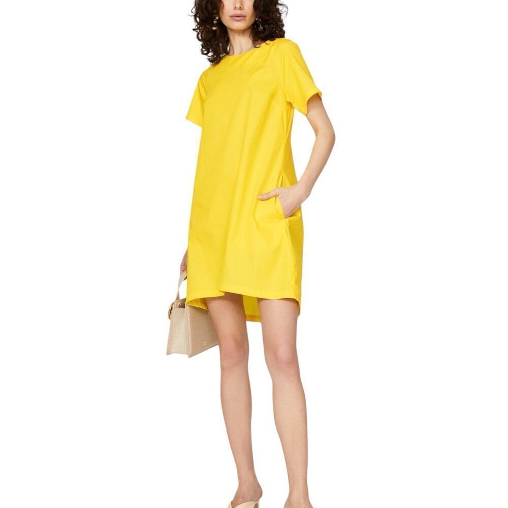 Osman Yousefzada Yellow T-shirt Mini Dress with Pockets 4
